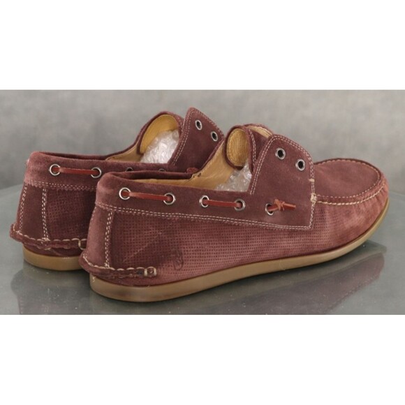 John Varvatos Schooner Men\'s Laceless Boat Shoes Size 12 M Leather Tan